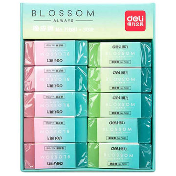 DELI 71081 BLOSSOM Pencil Rubber Eraser 30 Pack - TTpen