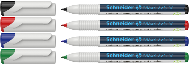 Schneider Maxx 225 M Non-Permanent Marker 1.0mm 4 Color Pack