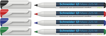 Schneider Maxx 225 M Non-Permanent Marker 1.0mm 4 Color Pack