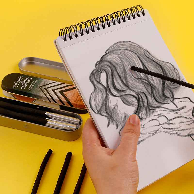 Mont Marte 10pce Willow Charcoal Sticks in Tin Box - TTpen