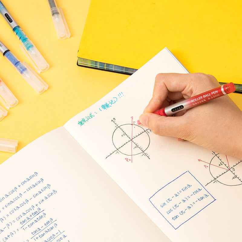 DELI S855 Liquid Ink Rollerball Pens 8 Color 0.5MM Fine Point - TTpen