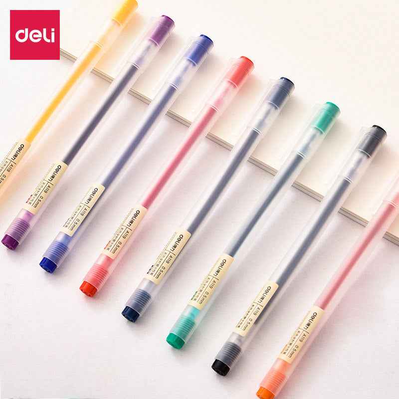 DELI A119 Colors Gel Pen Needle Tip 0.5mm Fine Point 12 Pack - TTpen