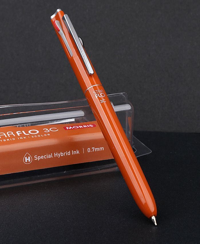 MORRIS STARFLO 3-Color Hybrid Ballpoint Pen (Black/Blue/Red) – 0.7mm