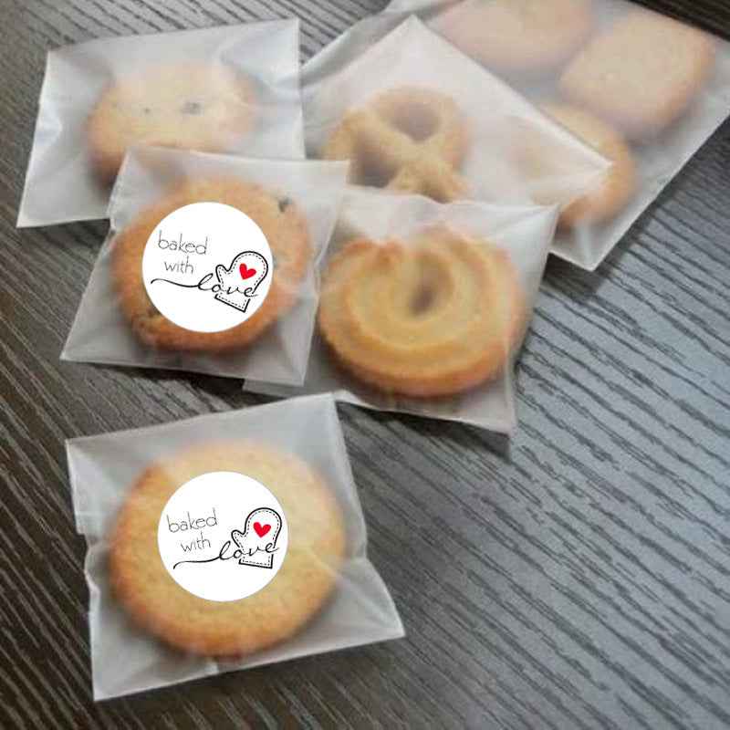 1000pcs Baked with Love Stickers,Round 1 Inch White and Brown Labels - TTpen