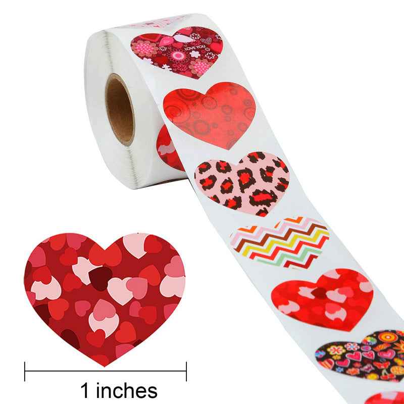 1000pcs Love Heart Stickers 1 inch - TTpen