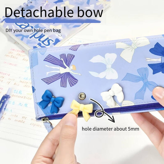 Japan KOKUYO Bow Pencil Case: Cute & Spacious