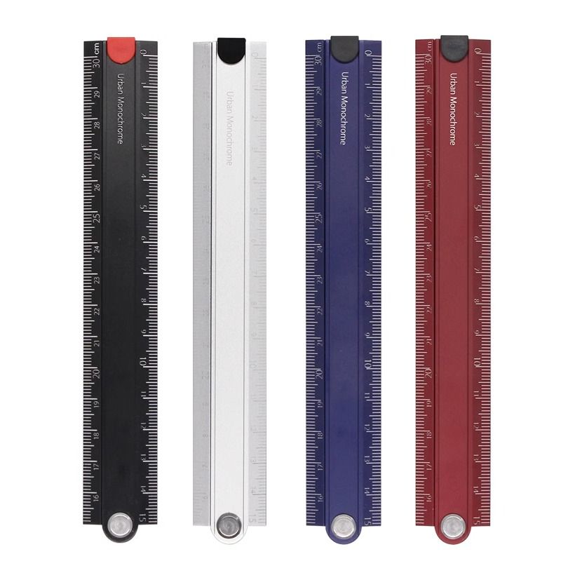 KOKUYO Urban Monochrome folding aluminium ruler in Black