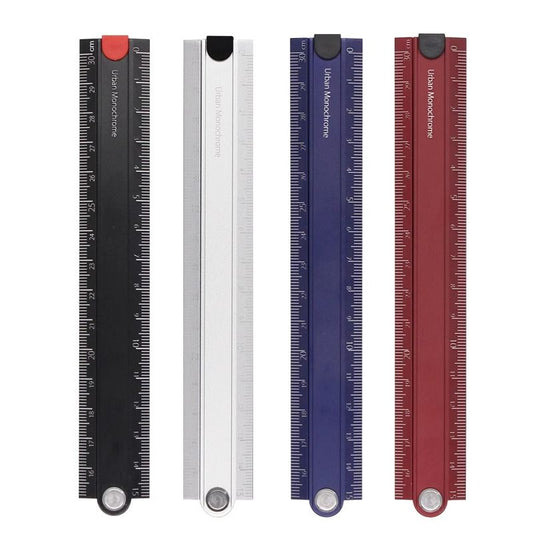 KOKUYO Urban Monochrome folding aluminium ruler in Black