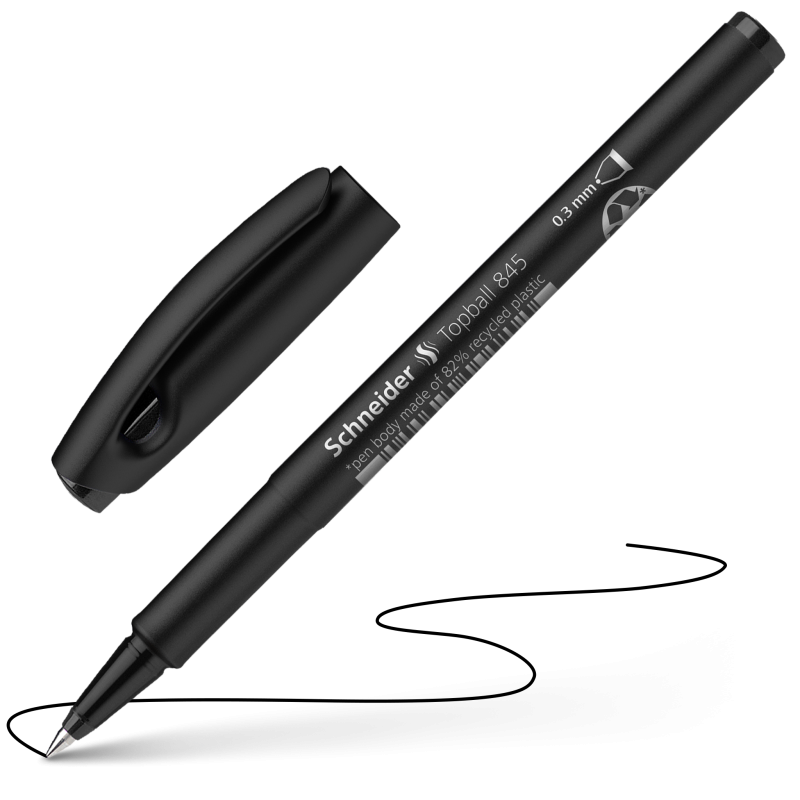 Schneider Topball 845 Rollerball Pen 0.3mm Black/Blue/Red Ink 3 Pack