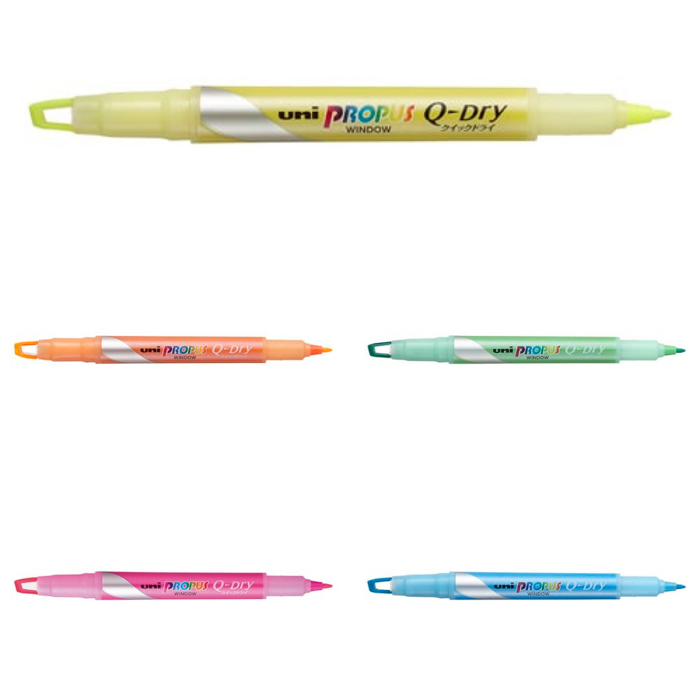 Uni Propus Window Quick Dry Highlighter Pen Set 10 Colors