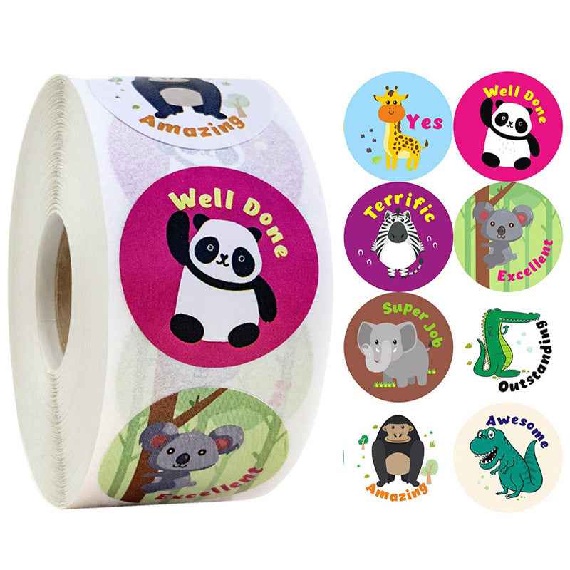 1000PCS Round Animal Reward Stickers for Teacher Classroom 1 INCH - TTpen