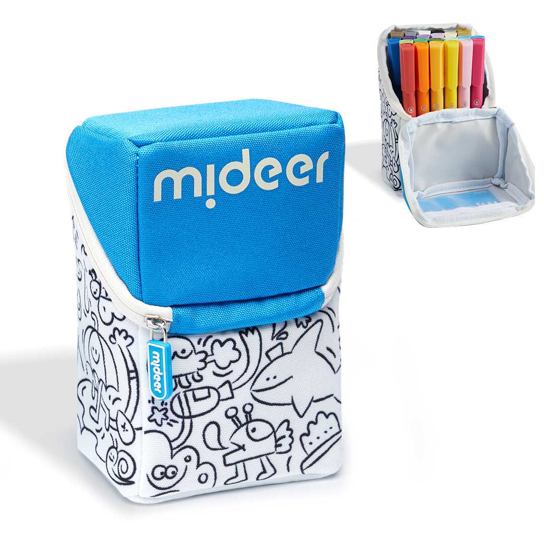MiDeer 24-Color Acrylic Paint Markers Soft Tip with Stand-Up Pouch