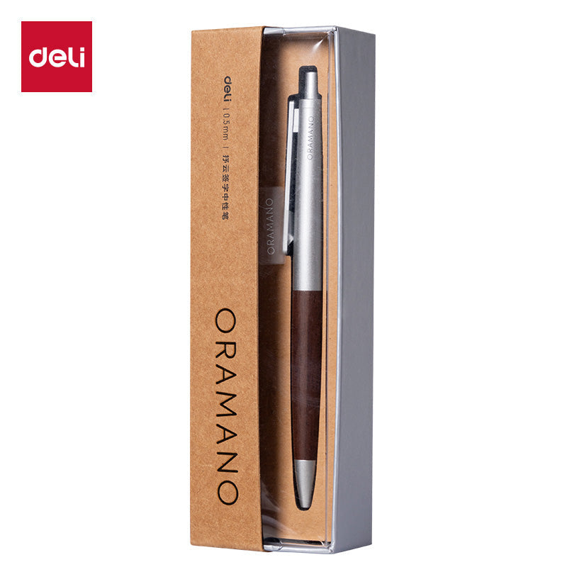 DELI A9Pro Oak Wood Grain Click Ballpoint Pen – 0.5/0.7/1.0mm