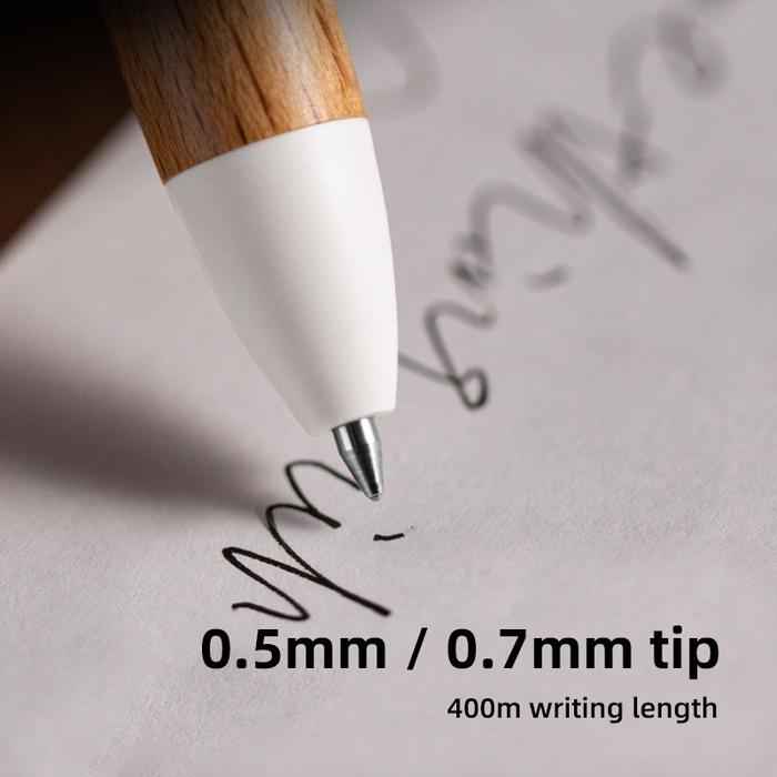 DELI ORAMANO A95 Wooden Texture Click Gel Pen 0.5 0.7mm 2 Pack