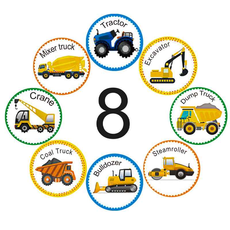 500 Pieces Truck Stickers for Kids 1.5 INCH - TTpen