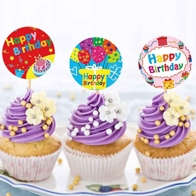 1000 Labels Happy Birthday Stickers Round 1 inch - TTpen