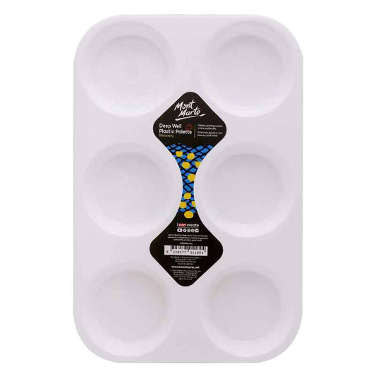 Mont Marte Deep Well Plastic Paint Palette 6 Holes - TTpen