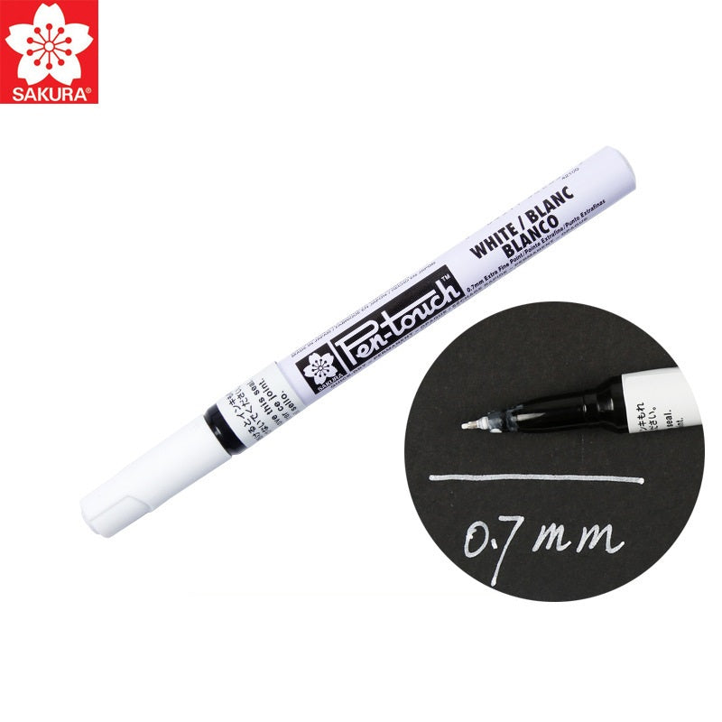 Sakura Pen-Touch Paint Marker 0.7/1.0/2.0mm White Color,4 Pack Extra Fine 0.7mm