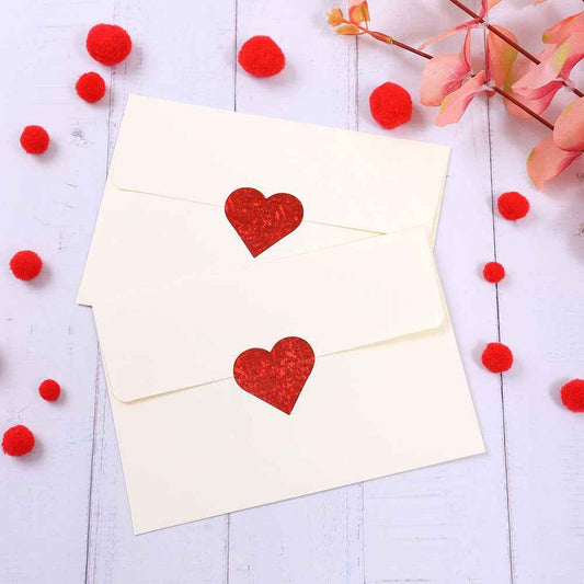 500Pcs Glitter Red Heart Stickers 1.5 inch - TTpen