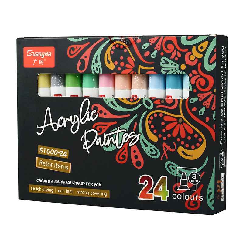 Guangna Pastel Paint Acrylic Marker Pens,3mm Medium Tip,24 Colors - TTpen