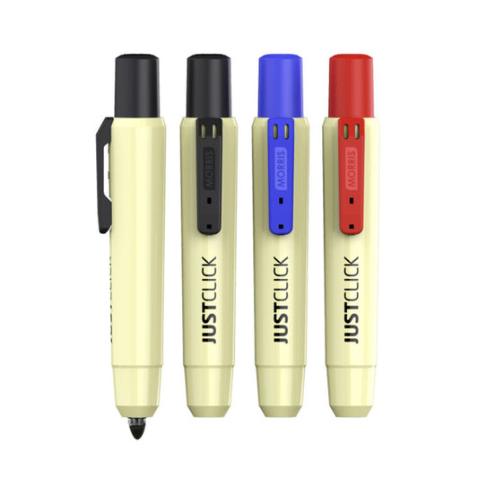 MORRIS JUSTCLICK Permanent Marker Pens (1.5mm Bullet Tip) Quick-Dry