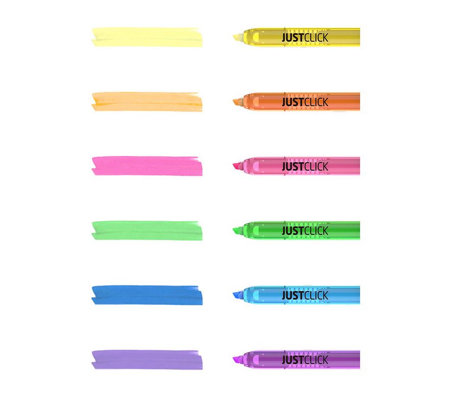 MORRIS JUSTCLICK Retractable Highlighters 6/5/3Color Sets