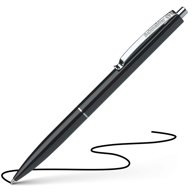 Schneider K15 Ballpoint Pens with Steel Clip 0.5mm Black Ink 4 Pack