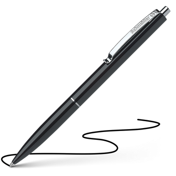 Schneider K15 Ballpoint Pens with Steel Clip 0.5mm Black Ink 4 Pack