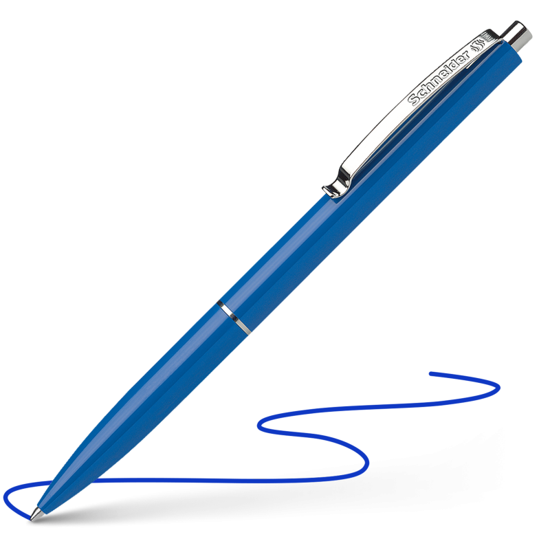 Schneider K15 Ballpoint Pens with Steel Clip 0.5mm Blue Ink 4 Pack