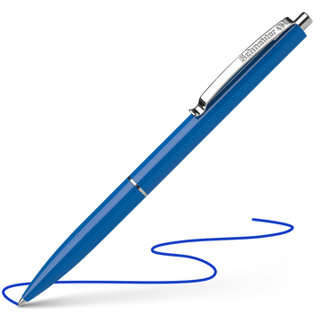 Schneider K15 Ballpoint Pens with Steel Clip 0.5mm Blue Ink 4 Pack
