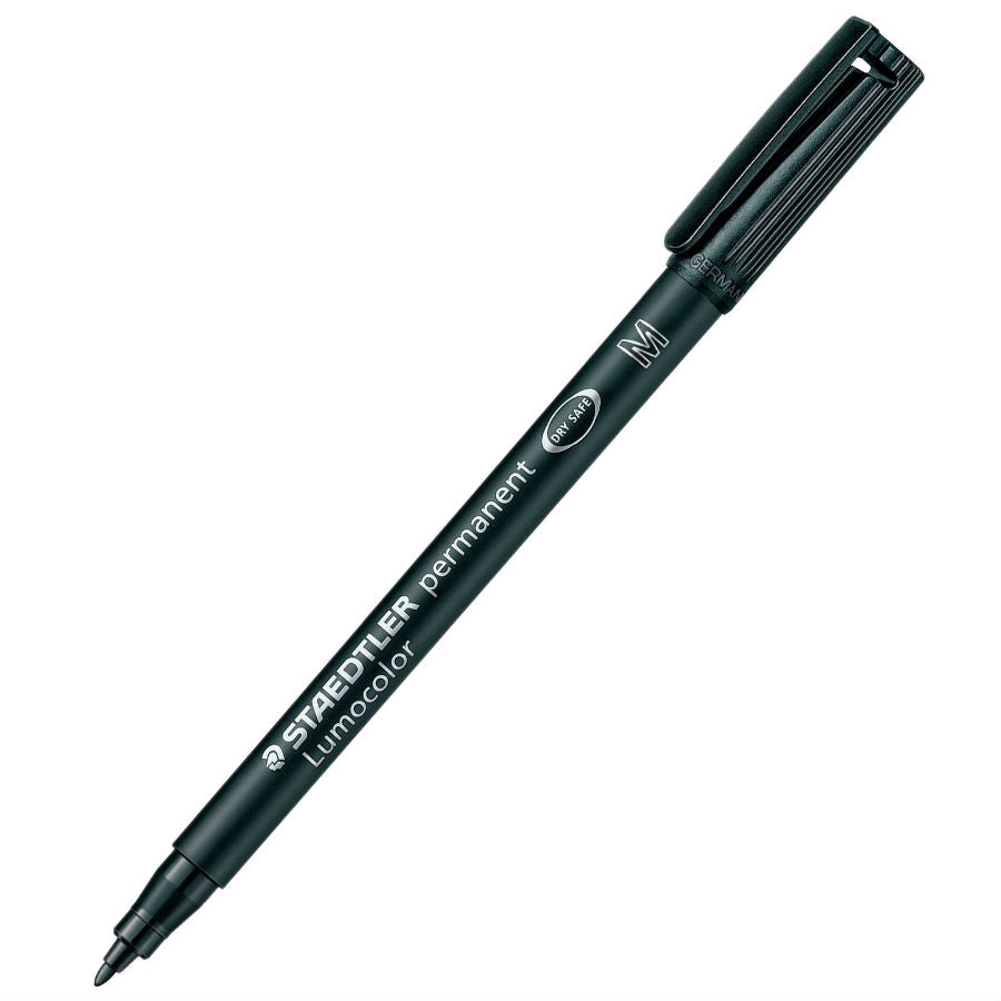 Staedtler Lumocolor 317M Permanent Markers Medium Tip 1.0mm,4 Pack Black
