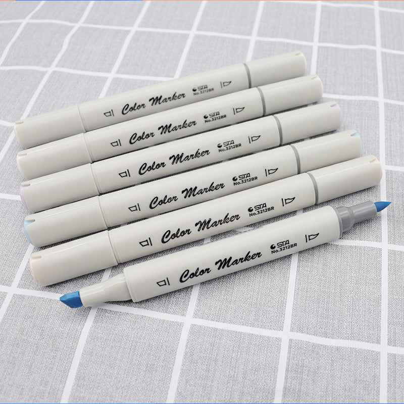 STA Alcohol Art Markers 128/168 Color Chisel & Brush Tip with Carrying Bag - TTpen