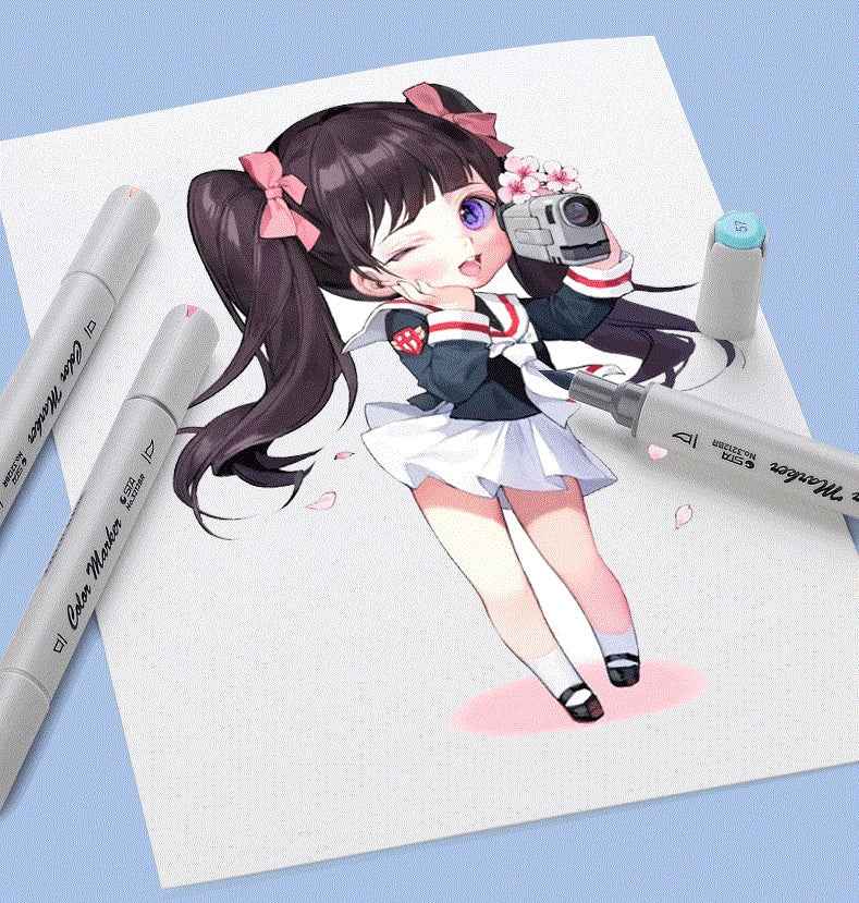 STA Alcohol Art Markers 12/60/80/108 Color Chisel & Brush Tip - TTpen