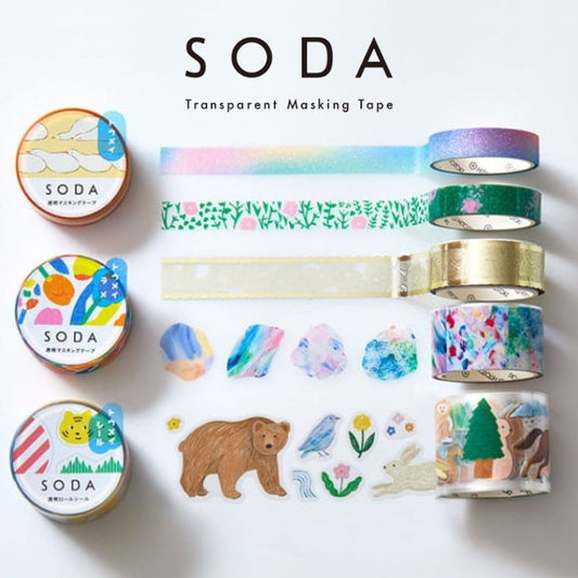 KING JIM SODA Transparent Masking Tape Basic - TTpen