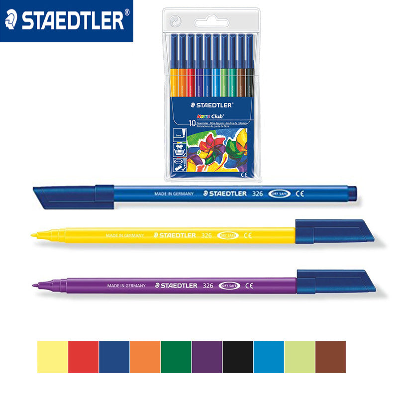 STAEDTLER Noris Club 326 Fibre Tip Pen,Assorted Colours,Pack of 10