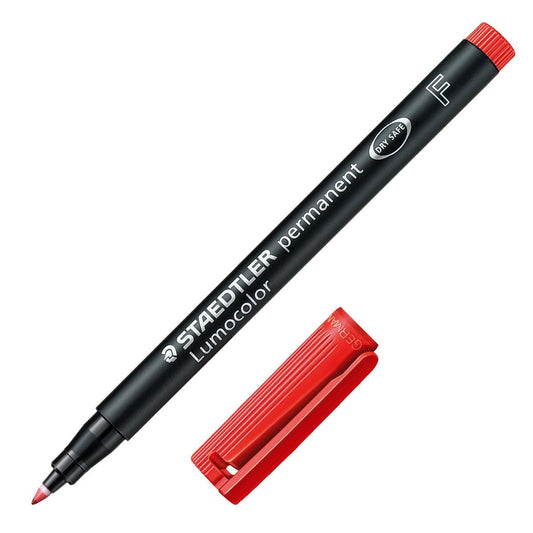 Staedtler Lumocolor 318F Permanent Markers Fine Tip 0.6mm,4 Pack Red