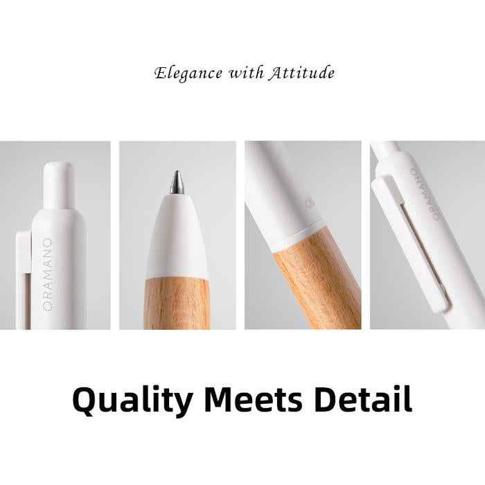 DELI ORAMANO A95 Wooden Texture Click Gel Pen 0.5 0.7mm 2 Pack