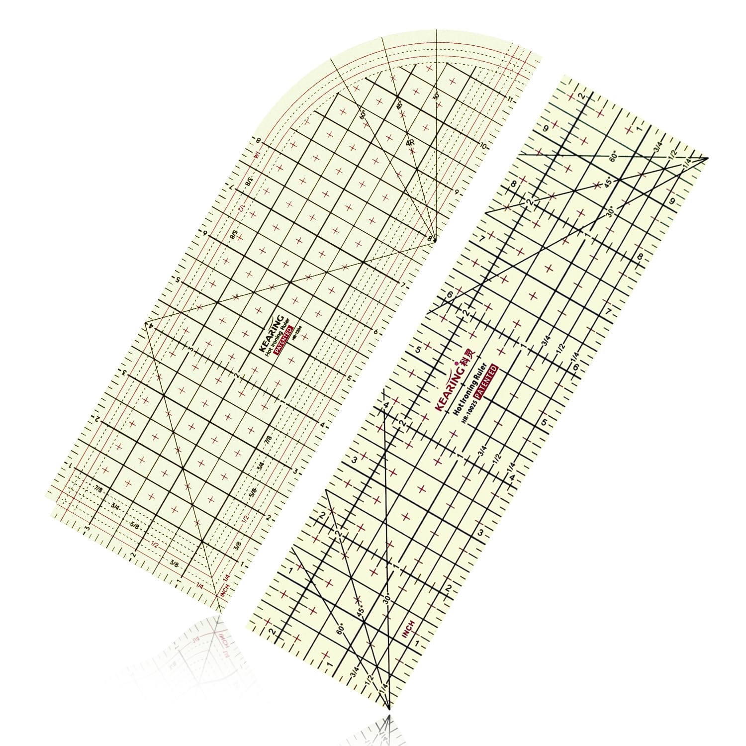 Hot Hem Ruler for Sewing,Heat Resistant Non-Slip Hot Ironing Ruler HR1204+HR10025