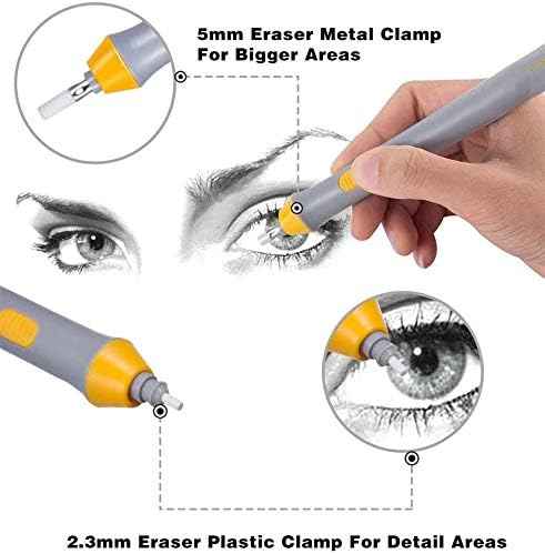 3 Colors Electric Erasers kit With 66 Eraser and 6 pcs Rubber Clips - TTpen