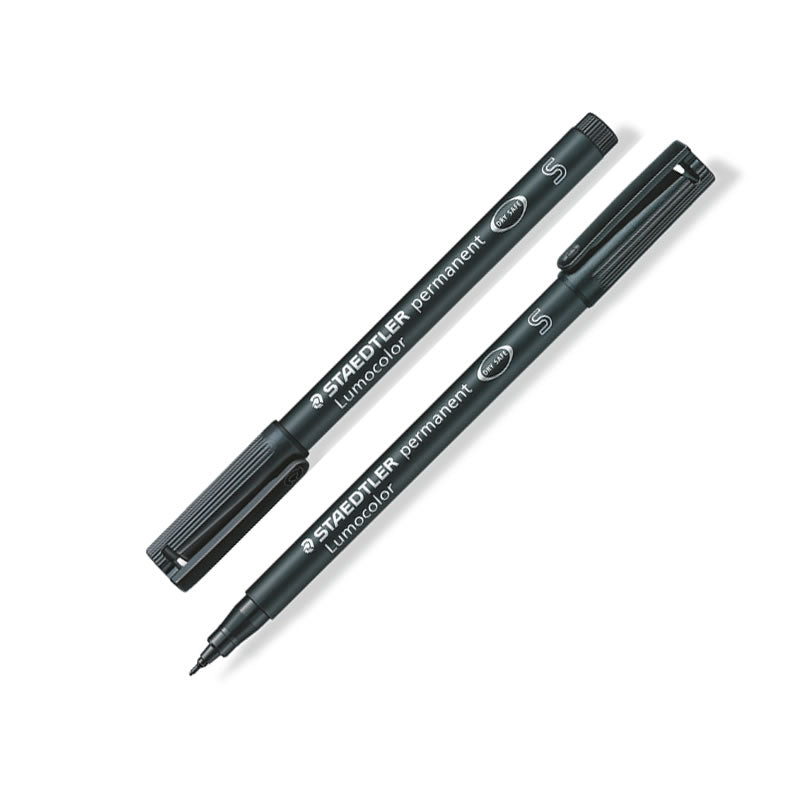 Staedtler Lumocolor 313S Permanent Markers SuperFine Tip 0.4mm,4 Pack Black