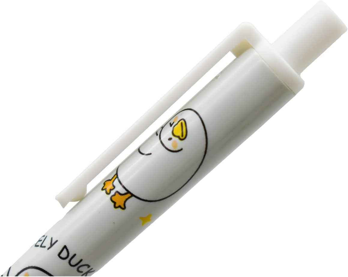 12PCS Little Yellow Duck Print Retractable Gel Pens Black Ink For Kids - TTpen