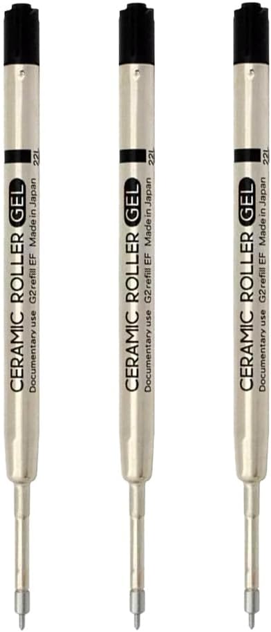 OHTO Ceramic Roller Gel Refills,Needle Tip,Metal 0.5mm 3 Pack