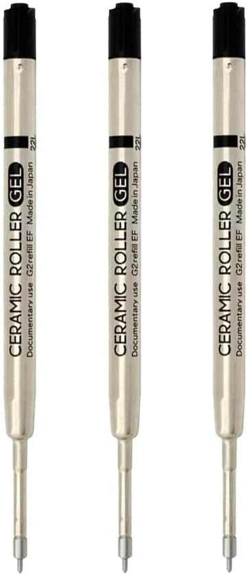 OHTO Ceramic Roller Gel Refills,Needle Tip,Metal 0.5mm 3 Pack