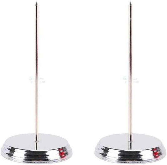 2Pcs Bill Fork Receipt Spindle Steel Check Office Memo Holder - TTpen