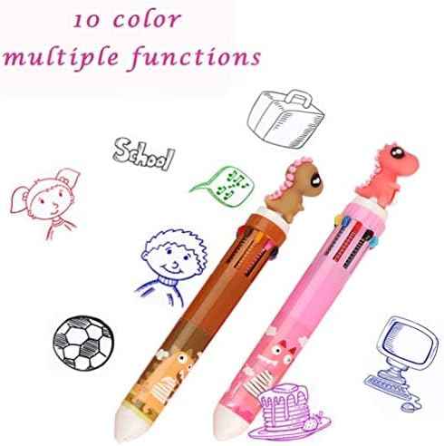10in1 Multicolor Animal Retractable Ballpoint Pen 0.5mm 8 Pack - TTpen