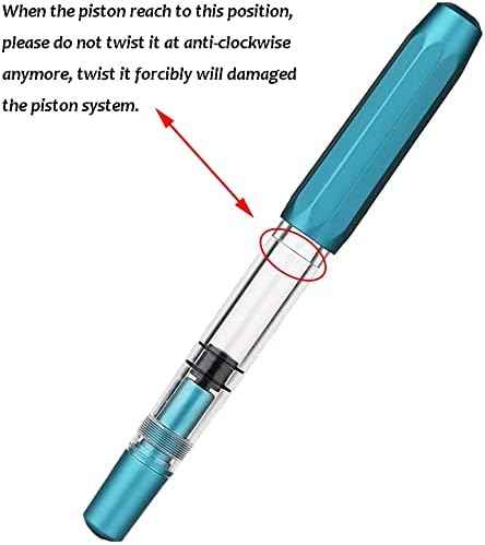 MAJOHN T1 Piston Fountain Pen,Aluminium Transparent,0.5mm Fine Nib - TTpen