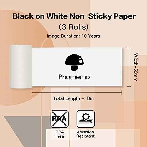 White Thermal Paper 53mm x 6.5m for Phomemo M02/M03 Mini Label Maker - TTpen