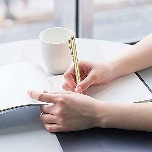 8Pcs Glitter Ballpoint Pens,Rose Gold Metal Retractable Journaling Pens - TTpen