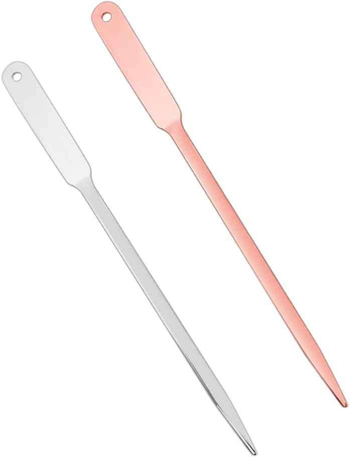 2 Pack Letter Openers Stainless Steel Envelope Slitter,Silver and Rose Gold - TTpen