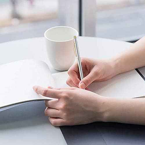 6 Pack Gold Stainless Steel Ballpoint Pens Black Ink - TTpen